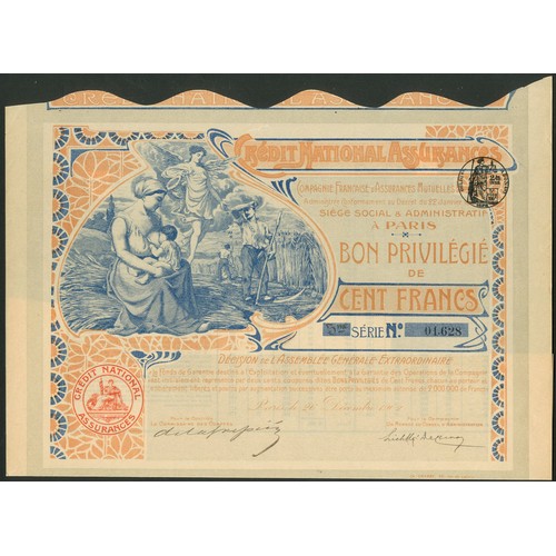 197 - France: Credit National Assurances, pair of certificates, part bénéficiaire and bon pr... 