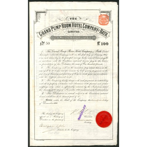 529 - Great Britain: Grand Pump Room Hotel Company of Bath Ltd., a £100 first mortgage debenture, 1895, #5... 