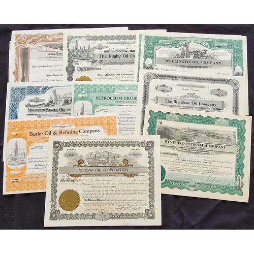 784 - U.S.A.: A group of 10 western oil companies, 1916-1938. See images for more details. Mostly VF or be... 