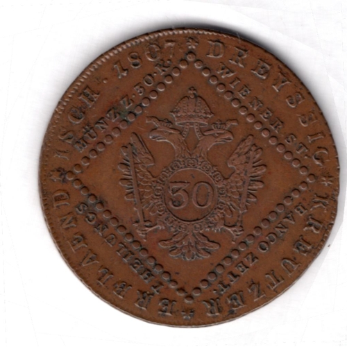 152 - Austria, 30 kreutzer, 1907, VF/AEF