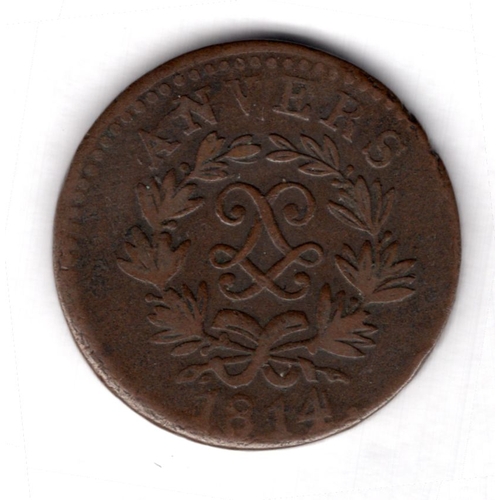 148 - Antwerp, Siege, 5 cents, 1814, fine.