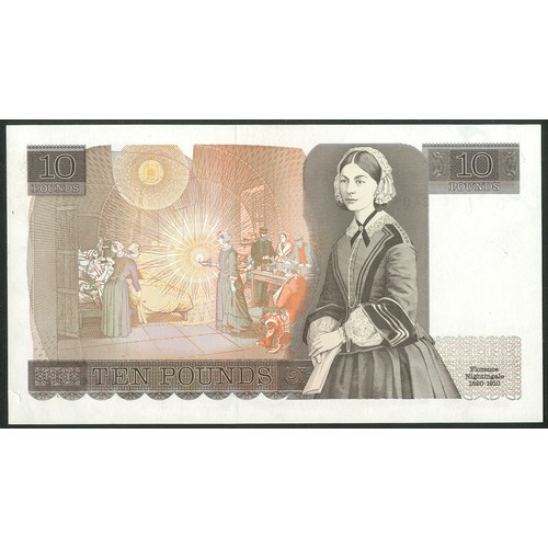 49 - Bank of England, D.H.F.Somerset, 10 pounds, (1984), #AZ41 960340 (EPM B348). Creases at right and sm... 
