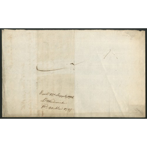 63 - Exchequer receipt, 21st March 1785, for £237,200, signed by Abraham Newland, part of an Order for £3... 