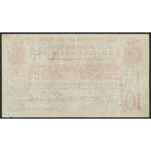 1 - Treasury, John Bradbury, Second issue, 10 shillings, [1915], type 1, #G/80 38995 (EPM T12). Has been... 