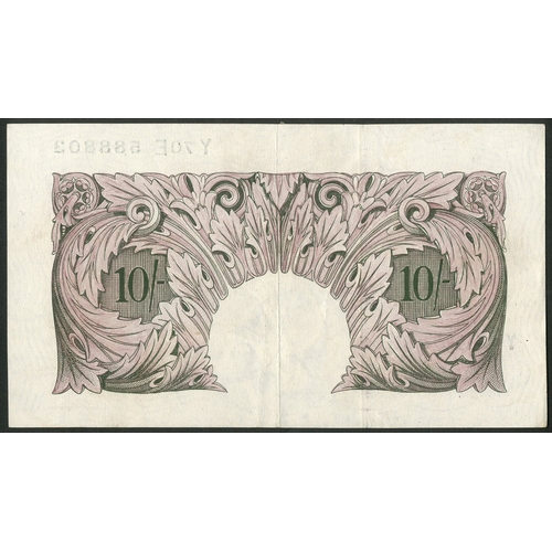 17 - Bank of England, K. O. Peppiatt, 10 shillings, Emergency issue, (1940), #Y70E 588802 (EPM B251). Cen... 