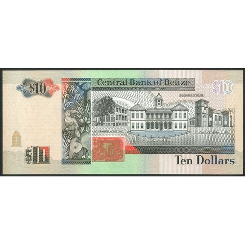 81 - Belize, Ten dollars, #BA917168, 1-3-1996, slight denting, AU.