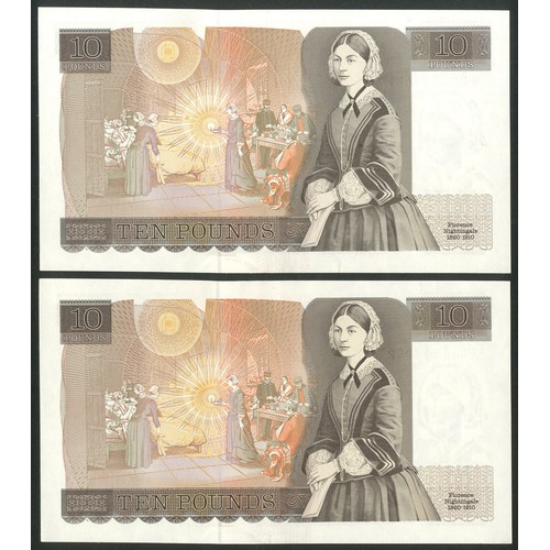 51 - Bank of England, G.M.Gill, a consecutive pair of £10, ND (1988), 'L' reverse, EX63 874051 and 052 (D... 