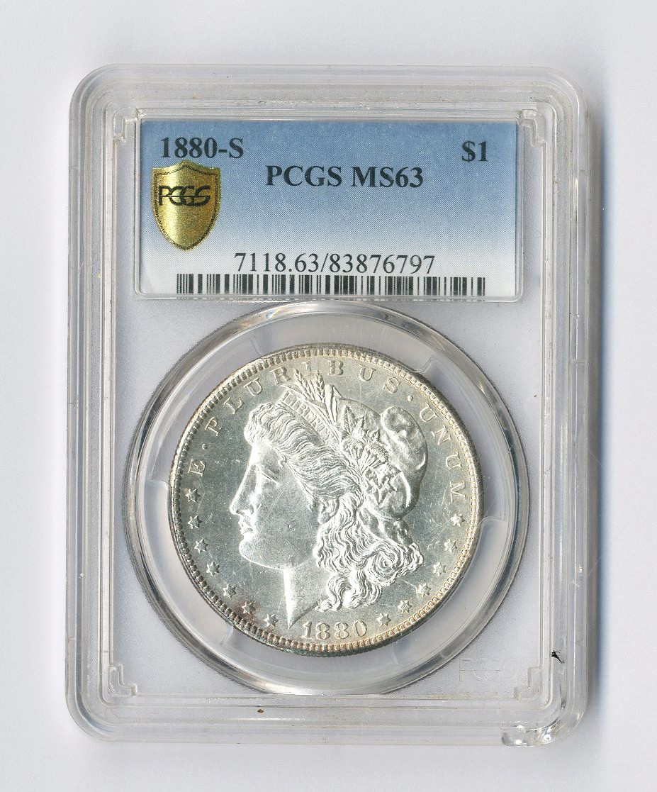 U.S.A., 'Morgan' dollar, 1880-S, slabbed PCGS MS63.