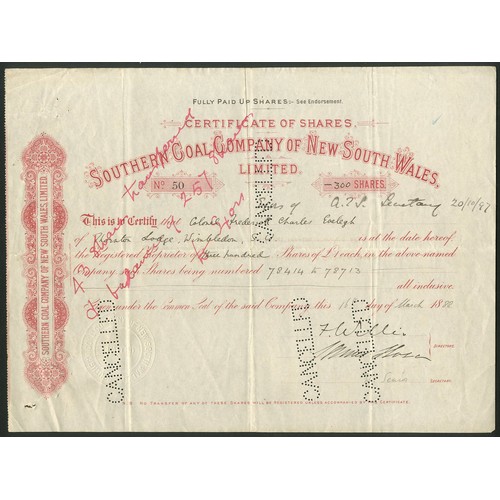 23 - Australia: Southern Coal Company of New South Wales Limited, &pound;1 fully paid shares, 18[88], #50... 