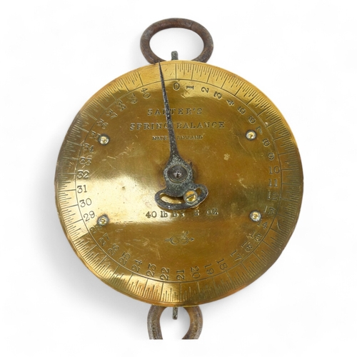 31 - A set of early 20th century Salter's spring balance scales - with a circular register, 16cm diameter... 