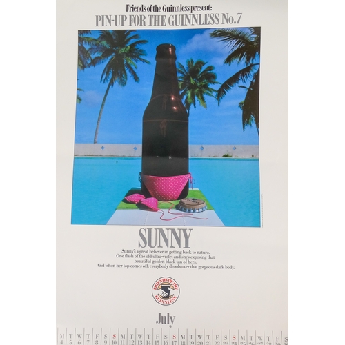 117 - Four Guinness calendars - 1981-84, together with a Guinness menu board.