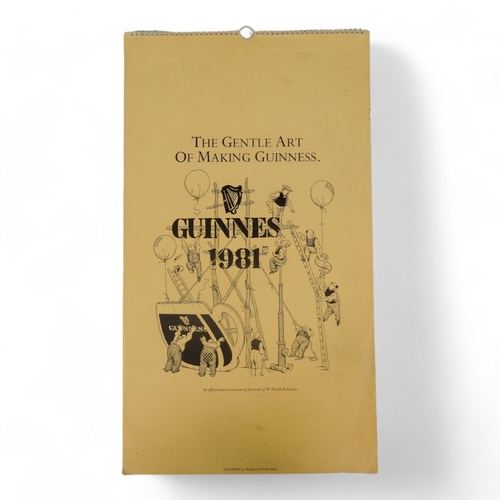 117 - Four Guinness calendars - 1981-84, together with a Guinness menu board.