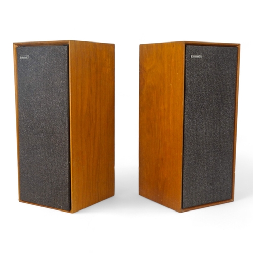 148 - A vintage pair of Celestion Ditton 15 speakers - with teak cases, 24 x 24 x 54cm.