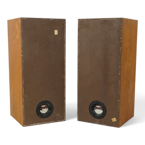 148 - A vintage pair of Celestion Ditton 15 speakers - with teak cases, 24 x 24 x 54cm.