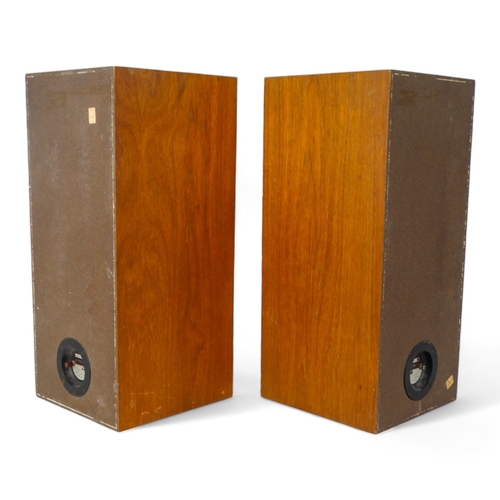 148 - A vintage pair of Celestion Ditton 15 speakers - with teak cases, 24 x 24 x 54cm.