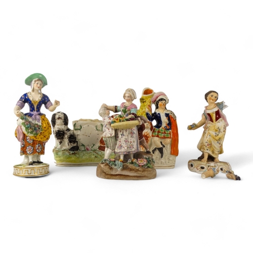 161 - A 19th century Meissen style figure group - young boys stealing fruit from a vendors basket, 21cm hi... 