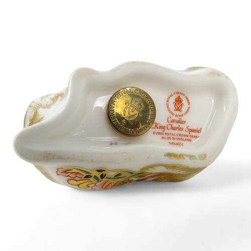 176 - A Royal Crown Derby paperweight in the form of an owl - Imari decorated 14cm wide, together with ano... 