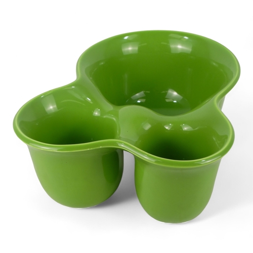 200 - Ole JENSEN for Muuto three division bowl - lime green ceramic, 13cm high, with original packing and ... 