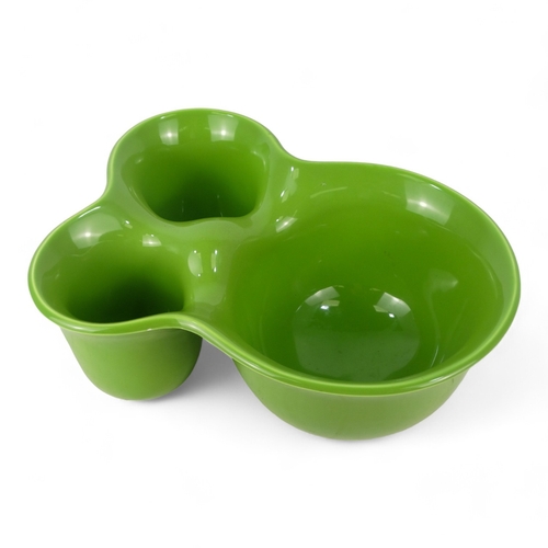 200 - Ole JENSEN for Muuto three division bowl - lime green ceramic, 13cm high, with original packing and ... 