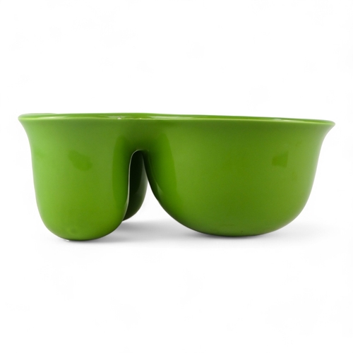 200 - Ole JENSEN for Muuto three division bowl - lime green ceramic, 13cm high, with original packing and ... 