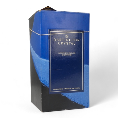 206 - A Dartington Crystal decanter - of plain square form, 22cm high, boxed, together with a water carafe... 