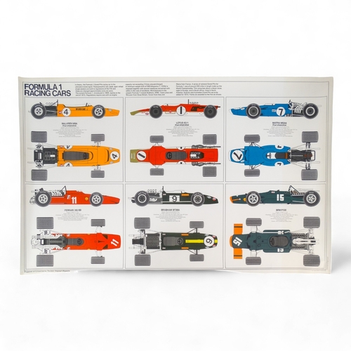 21 - A Formula One racing car poster - circa 1970, published Telegraph Magazine, 64 x 100cm, together wit... 