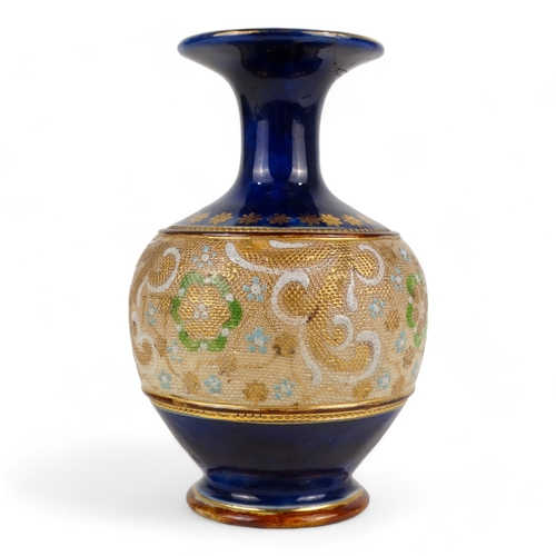 214 - A Royal Doulton Lambeth vase - registration number 7378F and impressed marks to base, height 14.5cm.