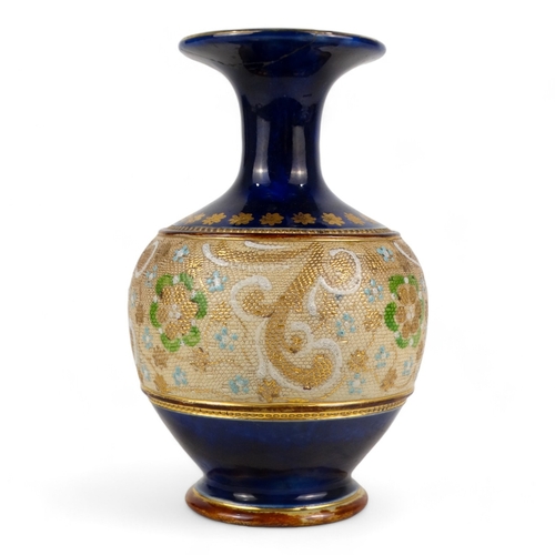 214 - A Royal Doulton Lambeth vase - registration number 7378F and impressed marks to base, height 14.5cm.