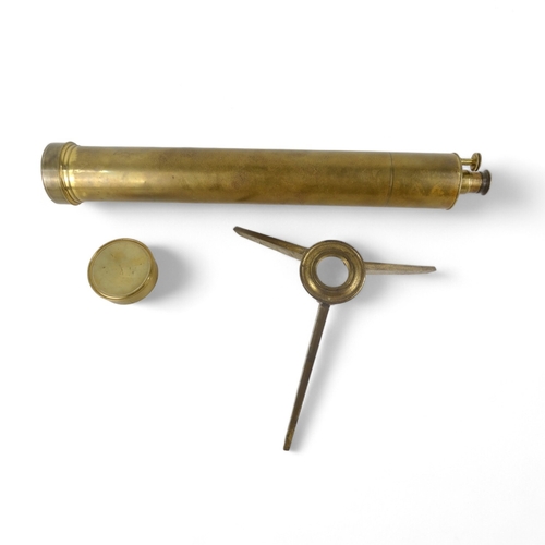 61 - A 19th century table telescope by Dolland of London - with brass body and integrated tripod stand, t... 