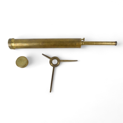 61 - A 19th century table telescope by Dolland of London - with brass body and integrated tripod stand, t... 