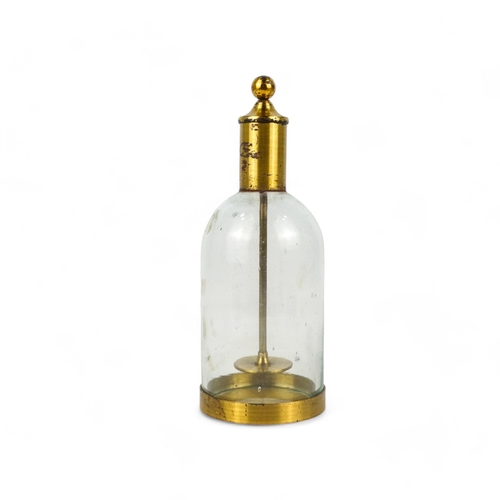 62 - A 19th century brass and glass electro-static device - together with a table magnifier incorporating... 