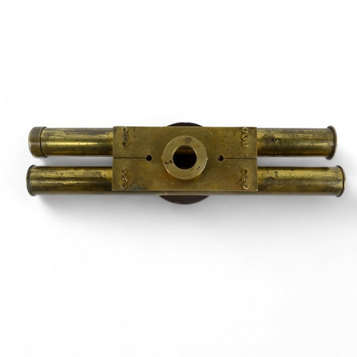 63 - A 19th century surveyor's level - incorporating a compass, sighting tube and bubble level, 23cm long... 