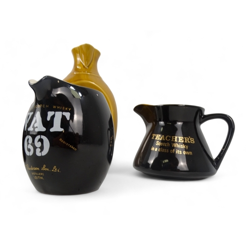 74 - A Carlton Ware Haig whisky water jug - the company branding on a khaki ground, 16cm high, together w... 