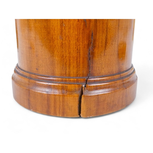 101 - A late 19th century olivewood Tobacco jar - circular with quadrant inlaid top, 10cm.