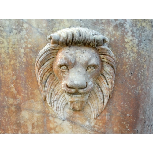 102 - A fine 18th/19th century Carrara marble bath - of tapering oval form and carved with lion masks 181c... 