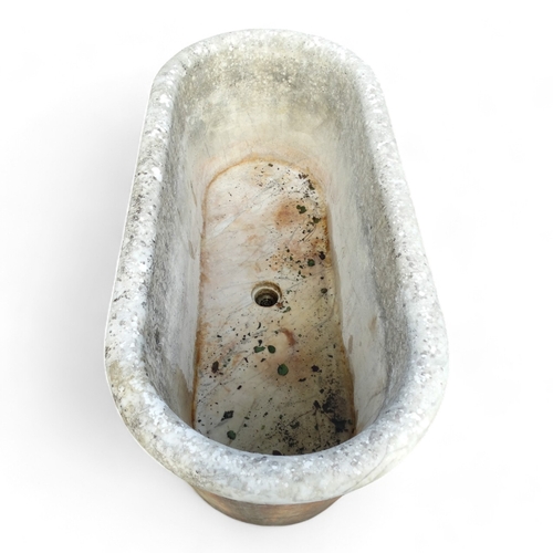 102 - A fine 18th/19th century Carrara marble bath - of tapering oval form and carved with lion masks 181c... 