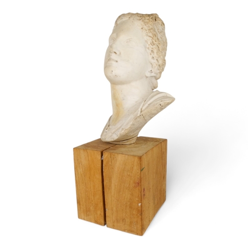 127 - A fine 18th century carved white Carrara marble Bust of Venus de Medici - looking to her left, her h... 