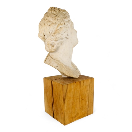 127 - A fine 18th century carved white Carrara marble Bust of Venus de Medici - looking to her left, her h... 