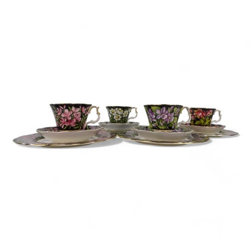 219 - A Royal Albert part tea service - Provincial Flowers pattern, comprising four cups with saucers, tog... 