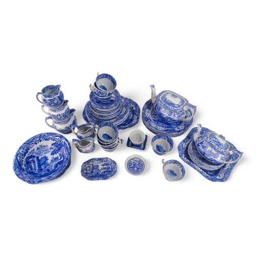 225 - A quantity of Copeland Spode - blue and white Italianate pattern, comprising a part tea service and ... 