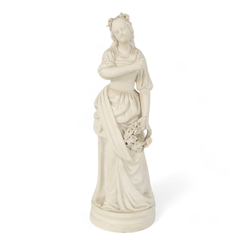 277 - A pair of late 19th century Parian figures - modelled as a gallant and an elegant lady, 35cm high.