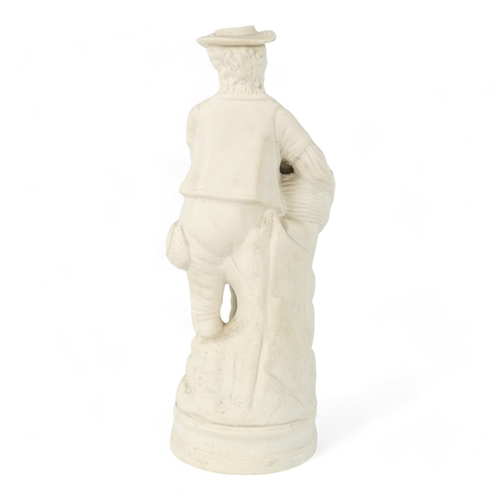 277 - A pair of late 19th century Parian figures - modelled as a gallant and an elegant lady, 35cm high.