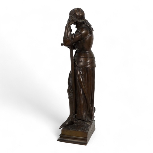 38 - Henri Honore PLE (1853-1922) Jeanne D' Arc Bronze  Height 68cm