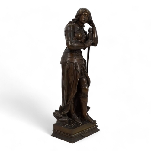 38 - Henri Honore PLE (1853-1922) Jeanne D' Arc Bronze  Height 68cm