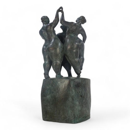 47 - # Joanna MALLIN-DAVIES (b. 1965) Trio Of Dancers Patinated bronze  Signed with initials and numbered... 