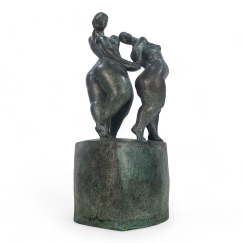 47 - # Joanna MALLIN-DAVIES (b. 1965) Trio Of Dancers Patinated bronze  Signed with initials and numbered... 