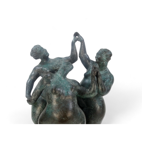 47 - # Joanna MALLIN-DAVIES (b. 1965) Trio Of Dancers Patinated bronze  Signed with initials and numbered... 