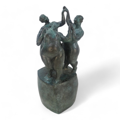 47 - # Joanna MALLIN-DAVIES (b. 1965) Trio Of Dancers Patinated bronze  Signed with initials and numbered... 