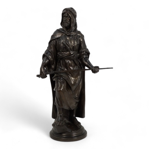 48 - After Jean Jules Samson (1823-1902) Arab Warrior Bronze  Incised 5813 to base Height 67cm