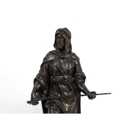 48 - After Jean Jules Samson (1823-1902) Arab Warrior Bronze  Incised 5813 to base Height 67cm